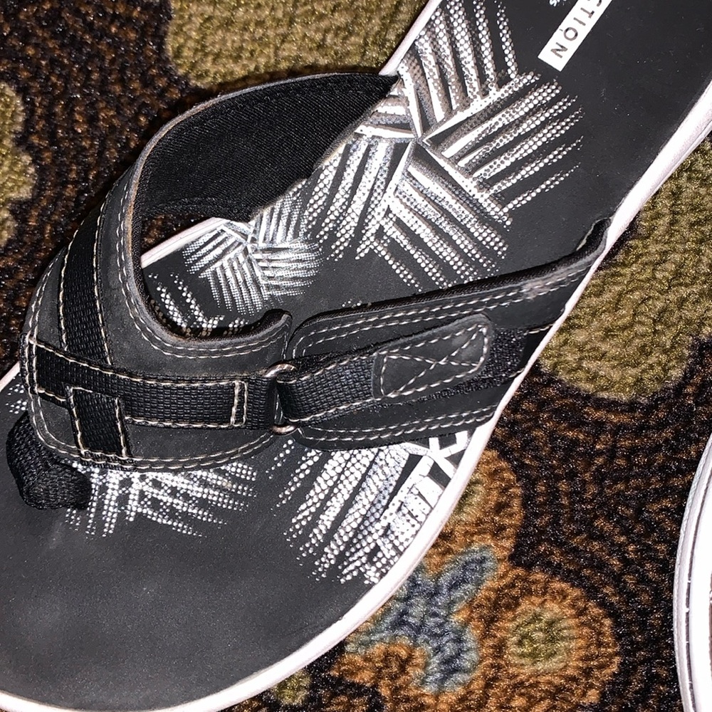 Sz8 Clark’s Collection Black Comfort Sandals - Picture 11 of 16